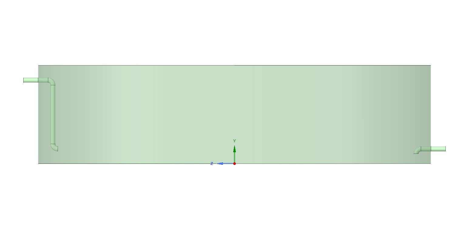 Tank geometry and inlet–outlet arrangement used for the stratification assessment