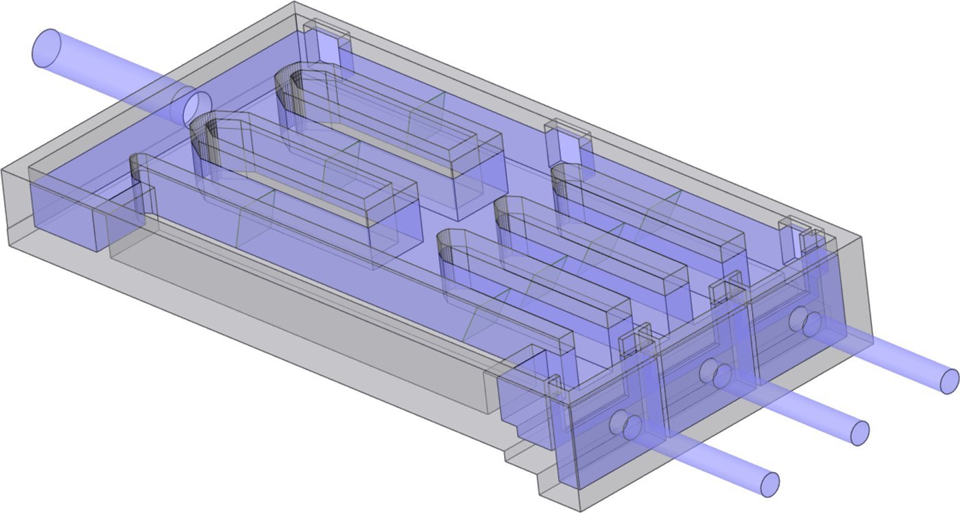 CFD flow domain of the screening building